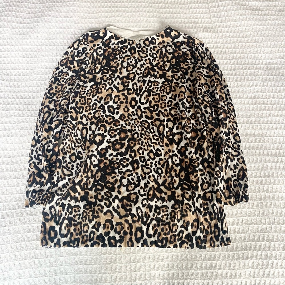 Talbots Animal Print Knit sweater size large